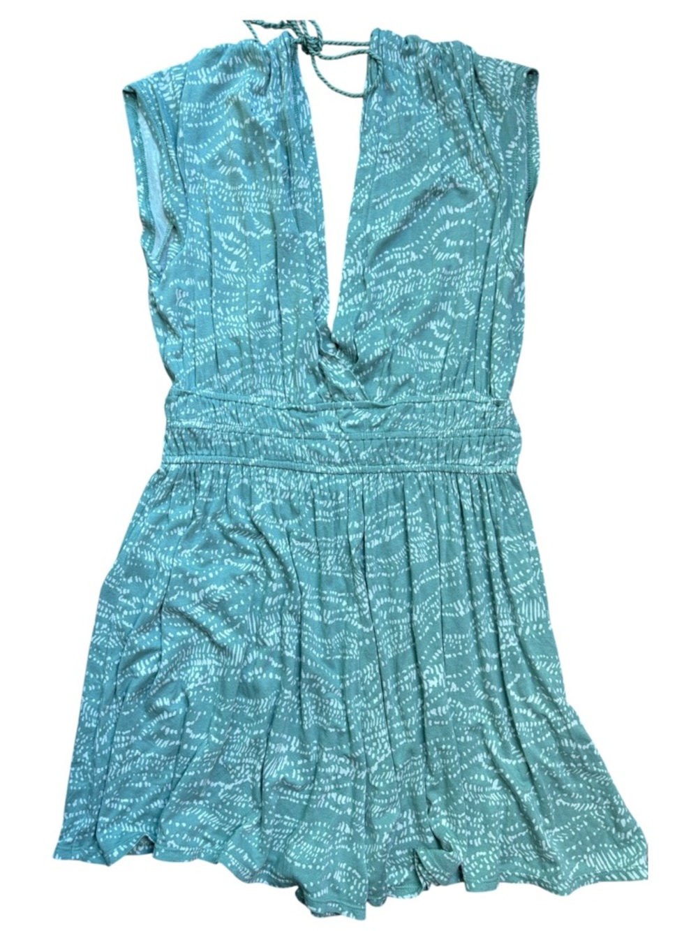 Urban Outfitters Sage Green and White Tie-Back One-Piece romper size medium boho